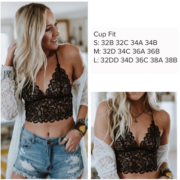 ANNA-Racerback Flowers Lace Bralette - Picture 4 of 4